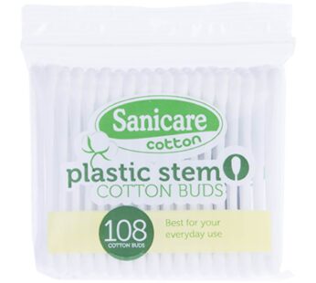 Sanicare Cotton Plastic Stem Cotton Buds 108pcs