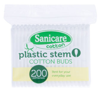 Sanicare Cotton Buds Plastic Stem 200 Tips
