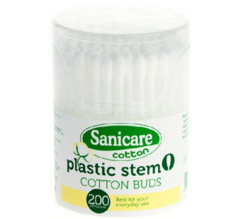Sanicare Cotton Buds Plastic Stem 200 Tips Cans