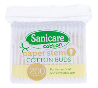 Sanicare Cotton Buds Paper Stem 200 Tips