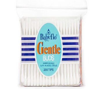 Babyflo Gentle Cotton Buds Plastic White 200 tips