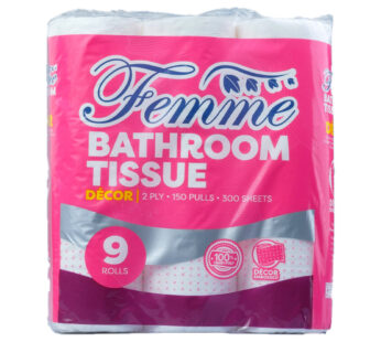 Femme Bathroom Tissue Decor 2 Ply 300 sheets 9 Rolls
